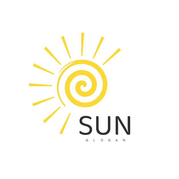 Sun logo template, icon design illustration