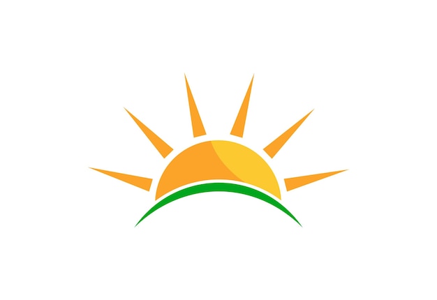 Vettore concetto di design vettoriale del logo sun