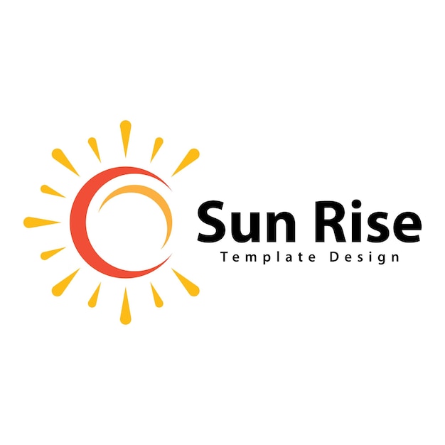 Вектор Шаблон векторного дизайна логотипа солнца
