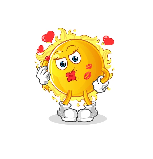 Sun make up mascot. cartoon vector