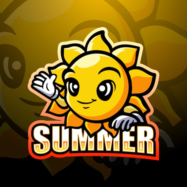 Sun mascot esport illustration