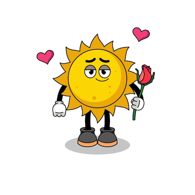 Sun mascot falling in love