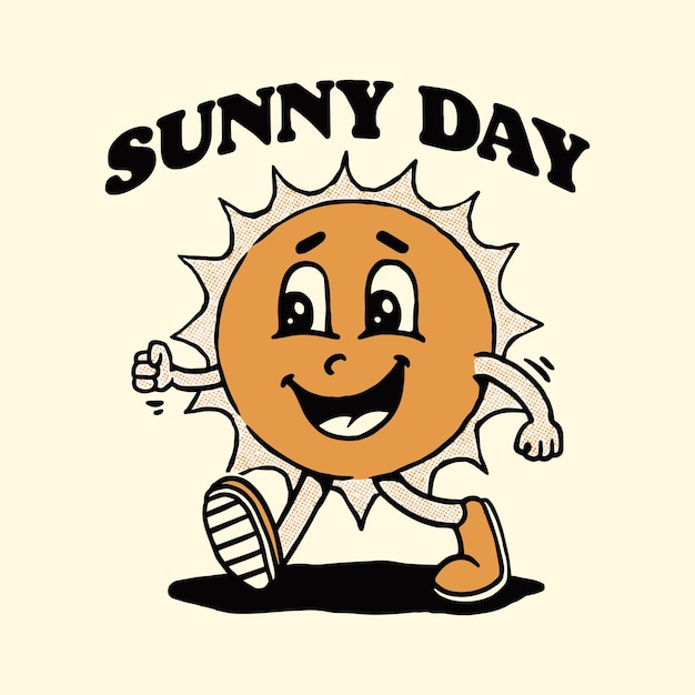 Vector sun mascot illustration