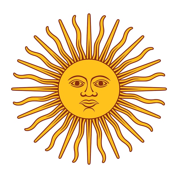 Sun May On White Background Vector Illustration