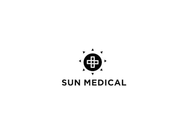 sun medical logo design vector illustration