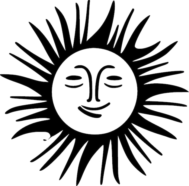 Sun Minimalist and Simple Silhouette Vector illustration