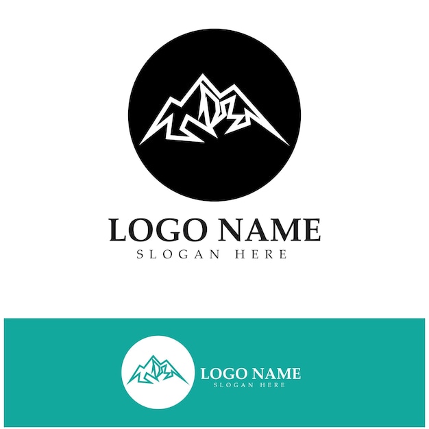 Sun Mountain Logo Icon Design Stock Illustratie