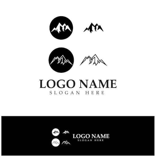 Sun Mountain Logo Icon Design Stock Illustratie