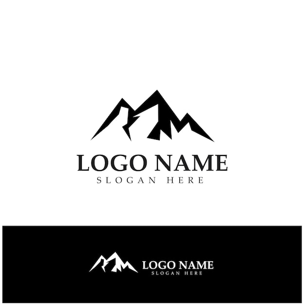 Sun Mountain Logo Icon Design stock illustration