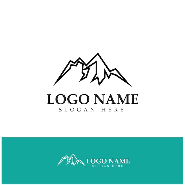 Sun Mountain Logo Icon Design stock illustration