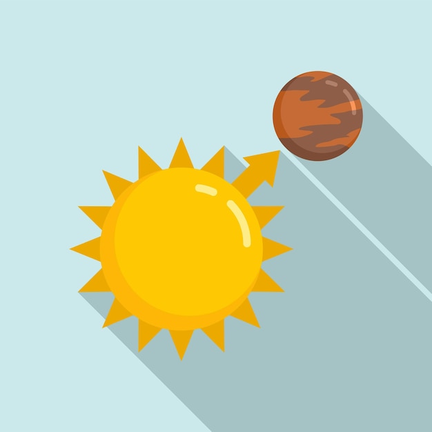 태양 행성 중력 아이콘 웹 디자인을 위한 태양 행성 중력 벡터 아이콘의 평면 그림