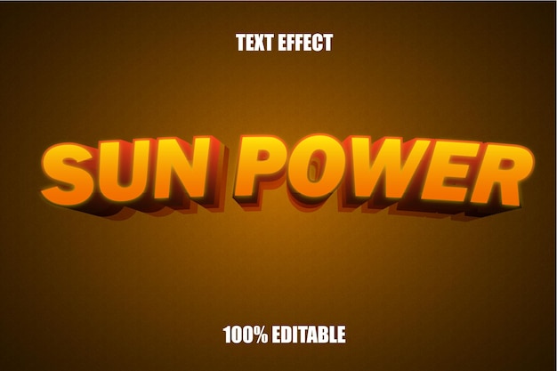 Sun power editable text effect