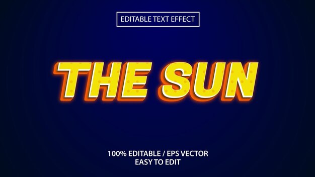 the sun premium text effect eps