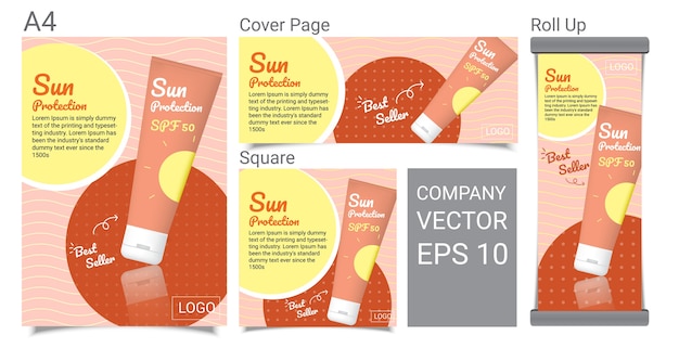 sun protection tube product advertising banner