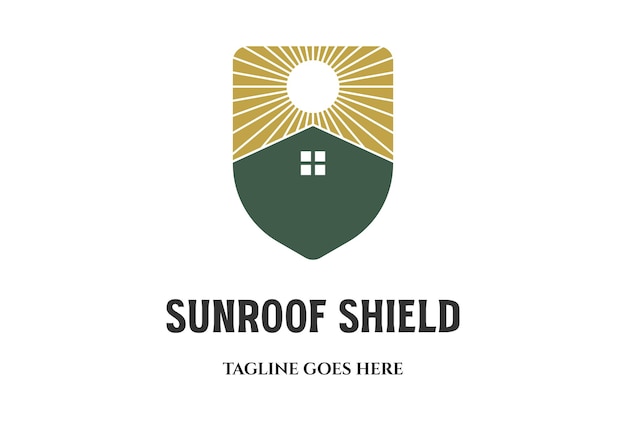 Sun roof house shield per il design del logo protect o protection