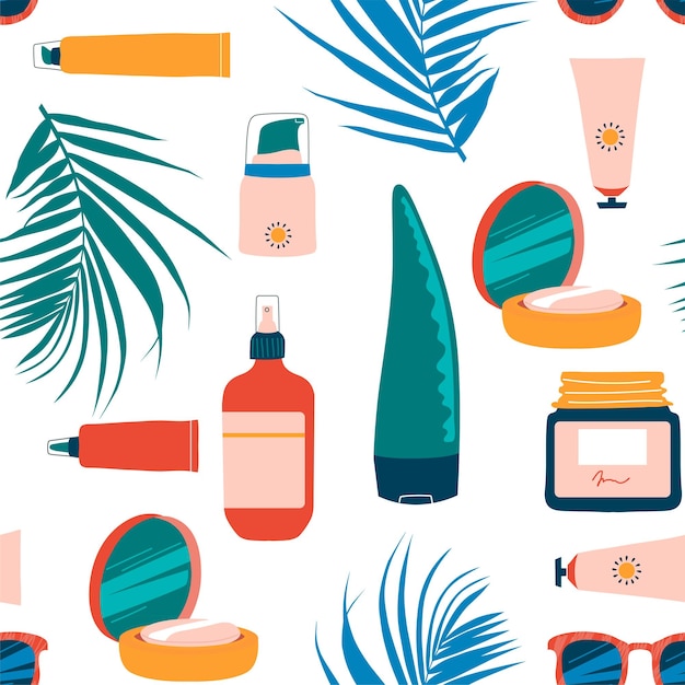 Vector sun screen seamless pattern