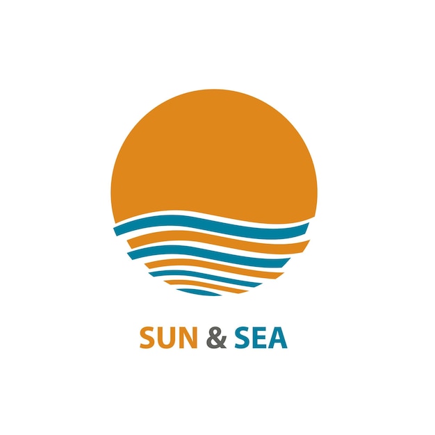 Sun and sea icon