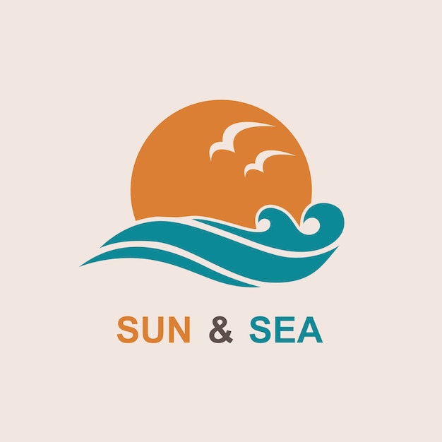 Sun and sea icon