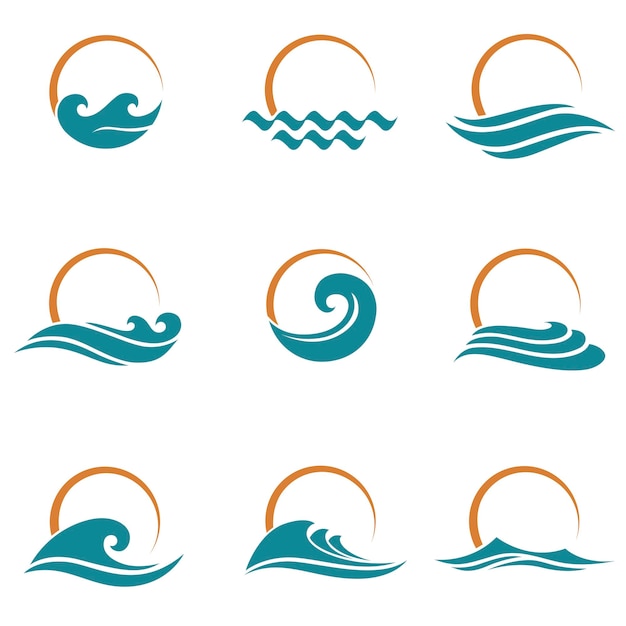 Sun and sea icons