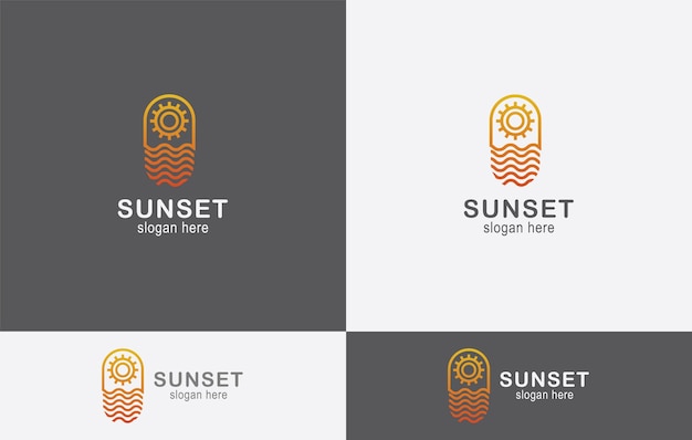 Vector sun set logo design by blue eye for this project design