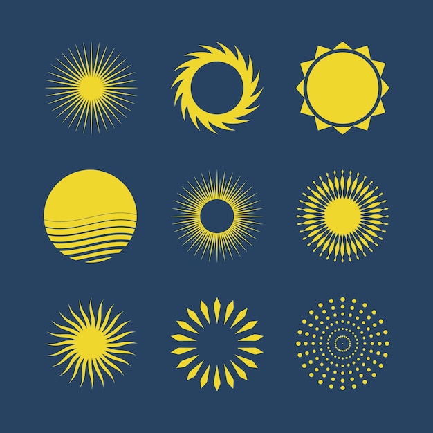 Vector sun shapes vector set