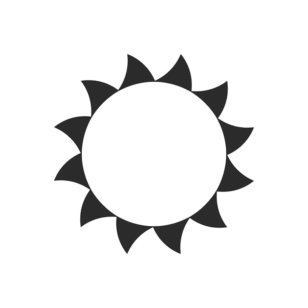 Sun silhouette icon set summer circle shape heat