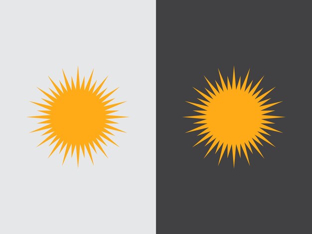 Sun simple icons collection Vector illustration