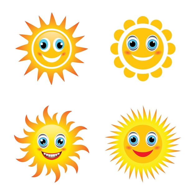 Sun smile emoticon logo images