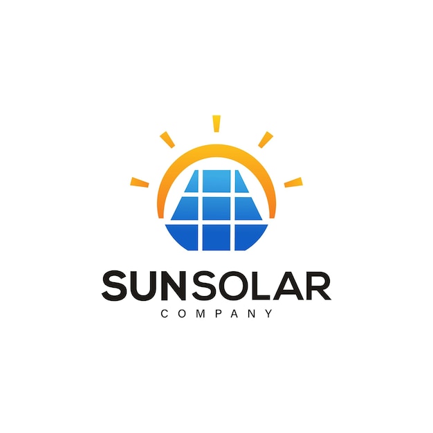 Sun solar energy company icon logo design