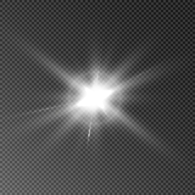 Sun star flare pngbright light effect with rays and highlights for vector illustration