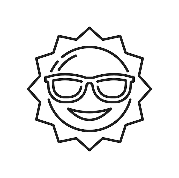 Sun in sunglasses spf sunscreen protection icon