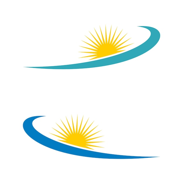 Вектор дизайна логотипа Sun and Swoosh Vector EPS 10