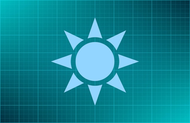 Sun symbol Vector illustration on blue background Eps 10