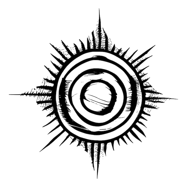 Sun symbols in ethnic style illustration