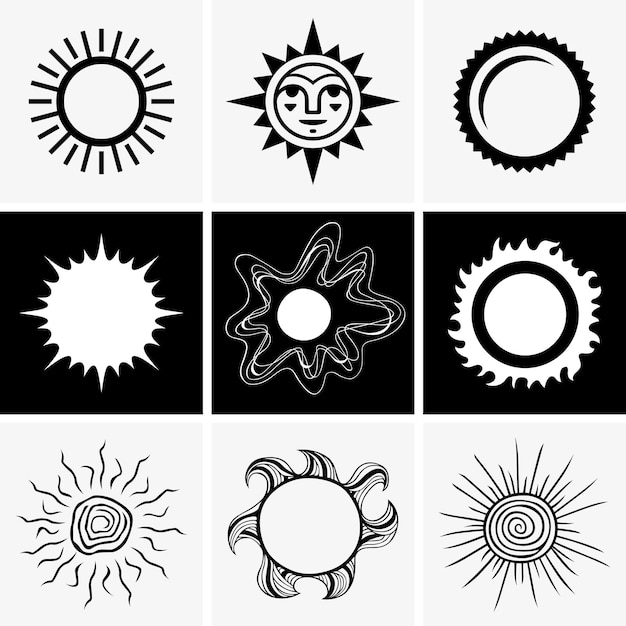 Vector sun symbols