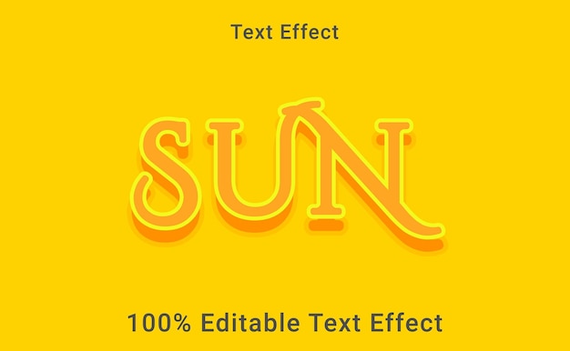 Vector sun text effect 100% editable