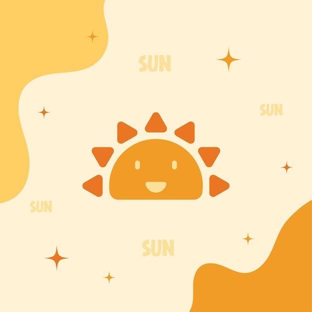 Sun vector illustration yellow orange palette