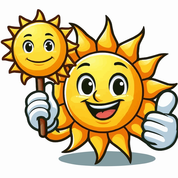 Иллюстрация дизайна символа векторного солнца, изолированная на белом ба