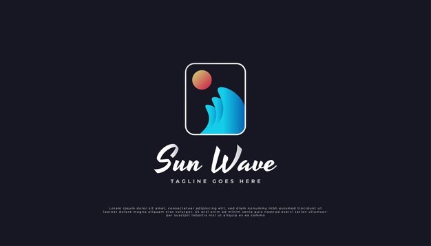 Sun and wave logo template with modern concept