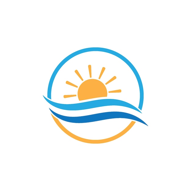 Sun and wave logo Vector