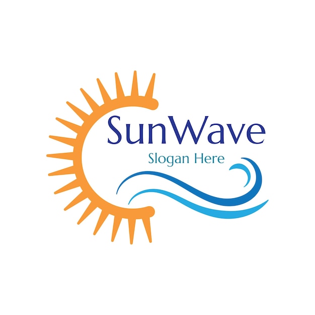 Sun and waves illustration design vector template