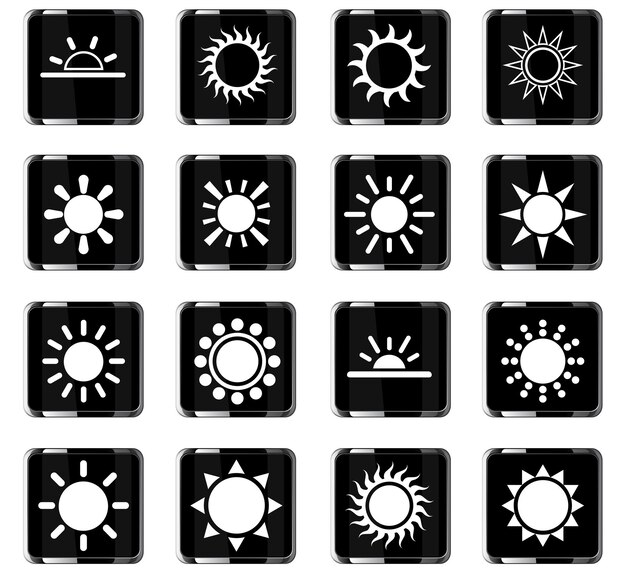 Sun-webpictogrammen voor ontwerp van gebruikersinterface