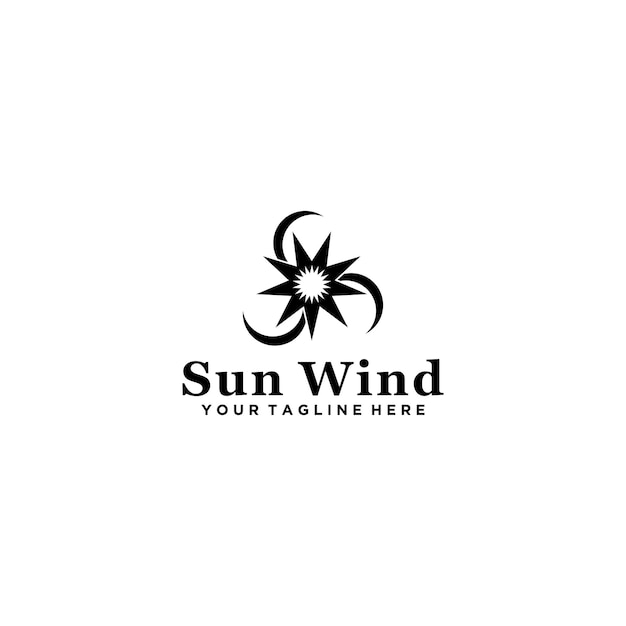 Sun and wild logo design template