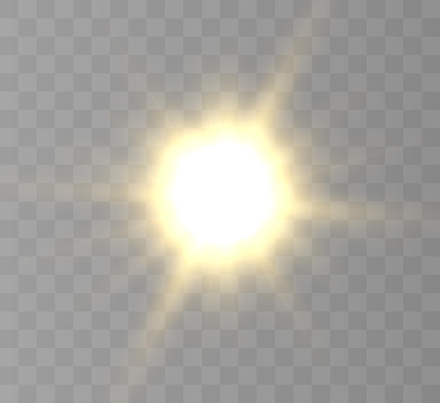 Sun   with rays and glare