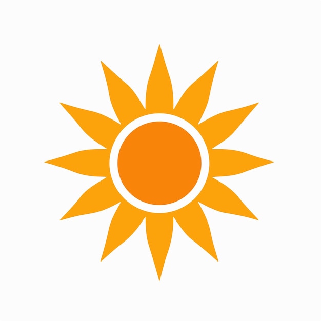 A sun with a white background and a yellow sun on it.