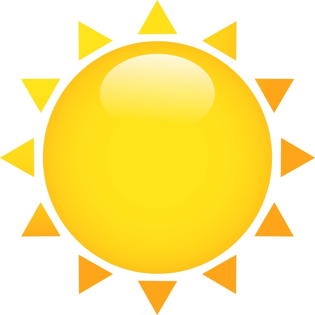 Sun Yellow icon on white background Vector flat design illustration