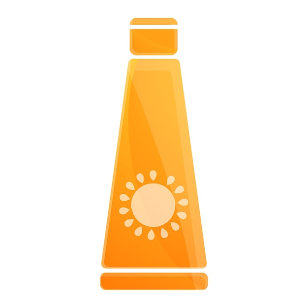 Sunblock cream tube icon Cartoon of sunblock cream tube vector icon for web design isolated on white background