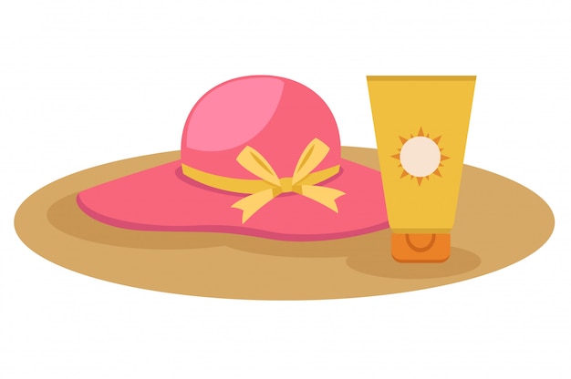 Sunblock cream with hat 