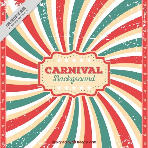 Vector sunburst achtergrond van het carnaval in vintage stijl