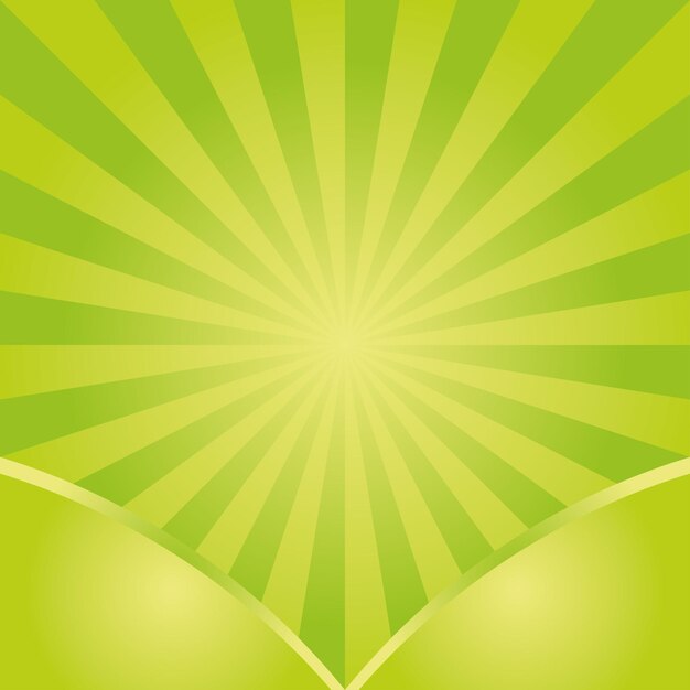 Vector sunburst background vector pattern with green grass color palette of swirled radial striped design.